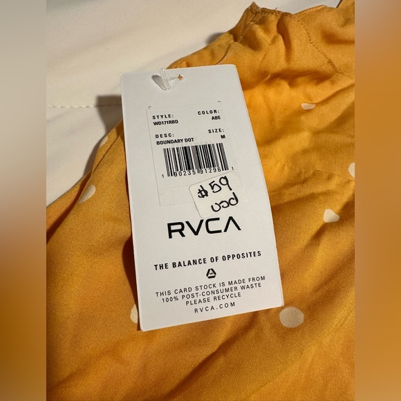 NWT RVCA Yellow Polka Dot Tank Dress Size Medium🌼 - Picture 5 of 10